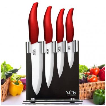 Imagem de Conjunto de Facas em Cerâmica 4 Peças, VOS, Vermelho