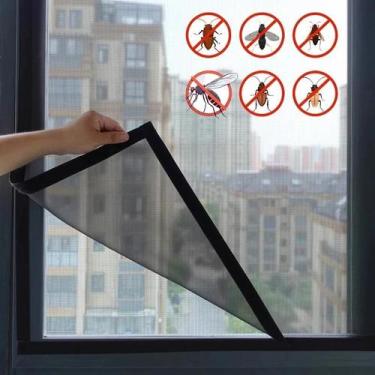 Imagem de Tela Mosquiteira Autoadesiva Preta, Tamanho Personalizável, Rede De Pr