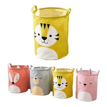 Imagem de Cesto Organizador Multiuso De Brinquedo Roupa Suja Tecido Dobrável Imp