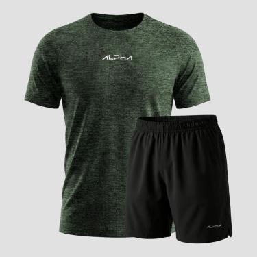 Imagem de Kit Bermuda+Camiseta New Fluid Dry Academia Alpha Co-Masculino
