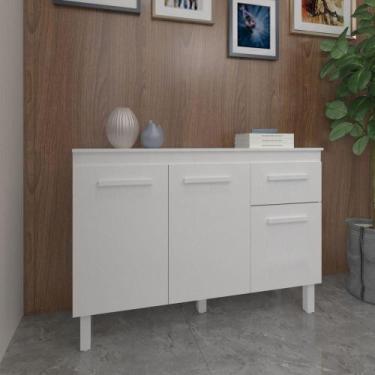 Imagem de Balcão De Cozinha 3 Portas 2 Gavetas Armário Multiuso Vivian Branco - 