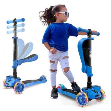 Imagem de Patinete Infantil Hurtle 2 em 1 com Assento Retrátil e Luzes LED, Scoo