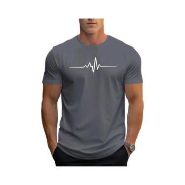 Imagem de Camiseta Masculina Slim Fit Com Estampa Gráfica Em Algodão, Casual De 