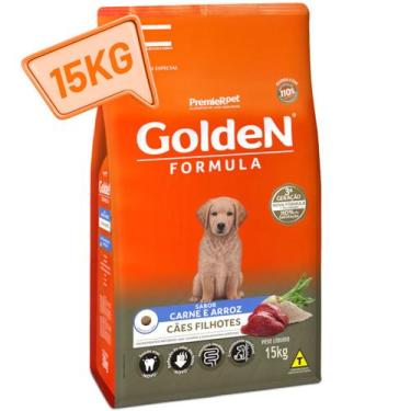 Imagem de Ração Golden Formula Cães filhotes 15kg Carne & Arroz