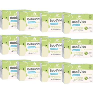 Imagem de 12UN Sabonete Vegetal Bebe Vida Cha de Camomila 90g Davene