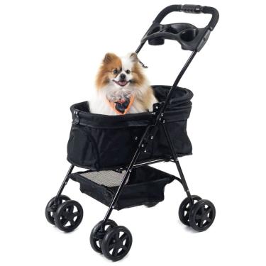 Imagem de Carrinho de passeio para Pet, animal de estimação, cachorro, cão, gato de pequeno porte até 15 Kg