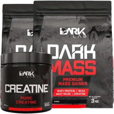 Imagem de 2x Dark Mass 3kg + Creatina 100% - Dark Lab Sabor Chocolate-Unissex