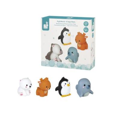 Imagem de Brinquedo para Banho Espirra Água Animais Polares - Janod 4 Peças