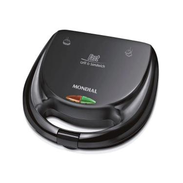 Imagem de Sanduicheira Mondial 2 em 1 Fast Grill e Sandwich S-12 127v Antiaderente Potência De 750W