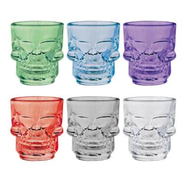 Imagem de Jogo 6 copos shot Skull Mug vidro colorido 50ml -Dynasty, 3 meses por 