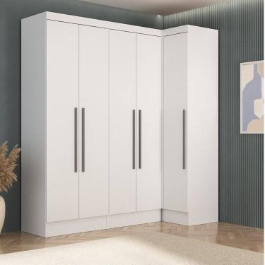 Imagem de Quarto Completo 5 Portas 4 Gavetas 2 Peças Viena Espresso Móveis Branco