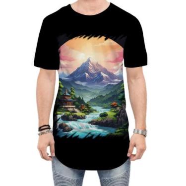 Imagem de Camiseta Longline Templo Budista Anime Buda 8 - Kasubeck Store, P