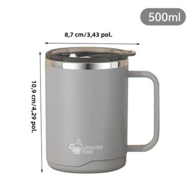 Imagem de Caneca de Café Térmica de Aço Inoxidável - Parede Dupla e Grande Capac