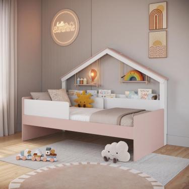 Imagem de Cama Infantil Montessori De Solteiro 188x88cm Em Mdp Com Cabeceira Estilo Casinha E Pro...
