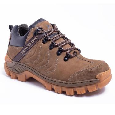Imagem de Bota de Couro Adventure Masculina Cano Curto Confortável e Robusta para Uso Diário e Ou...
