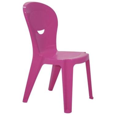 Imagem de Cadeira Plástica Infantil Rosa Tramontina Vice Brinquedoteca Atividade