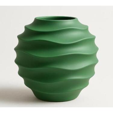 Imagem de Vaso curvas grande em cerâmica - verde 20 cm - Chiquitti