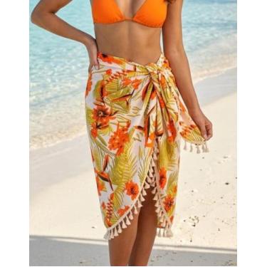 Imagem de Canga de Praia Tropical Versátil com Franjas Chalaróste MP100033, Trop