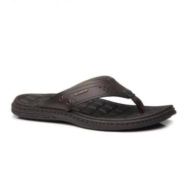 Imagem de Sandalia Chinelo De Dedo Pegada Couro 131221 Masculino, Marrom, Carame