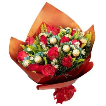 Imagem de Buquê de rosas e ferrero rocher - Andreza presentes