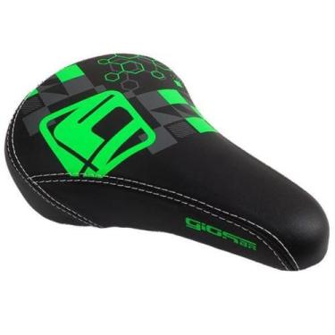 Imagem de Selim Gios Bmx Sela Bike Bicicleta Preto / Verde - BIKE STILO