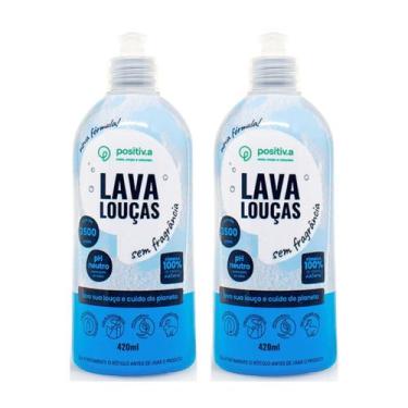 Imagem de Kit 2 Lava Louças Sem Fragrância Positiva 840ml