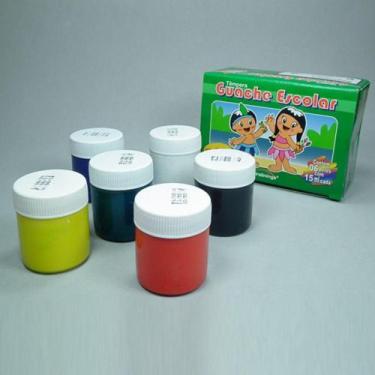 Imagem de Tinta Guache Escolar 15 ml kit com 10 caixas com 6 potes cada - Produt