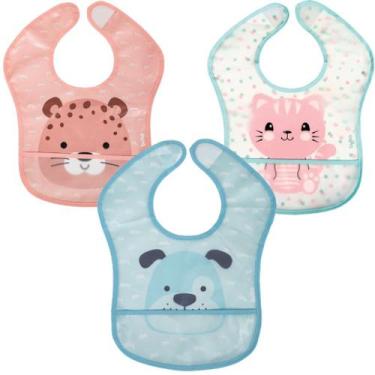 Imagem de Babador Bolso Pega Migalhas Impermeável Fecho Ajustável Buba, Oncinha
