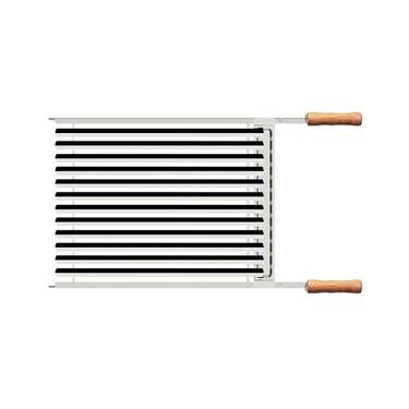Imagem de Grelha Tramontina Churrasco Grelhados Legumes 50x41cm Aço Inox Cabo de Madeira