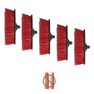 Imagem de Vassoura Nylon Limpeza Pesada Rosca Sem Cabo Kit 5 - Redomma