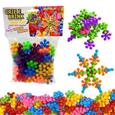 Imagem de Estrelas de Montar Crie e Brink 80 Peças para Encaixe Infantil