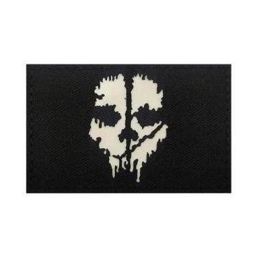 Imagem de Máscara Ghost Face Call of Duty Com Aplique De Tecido E Bordado, Patch