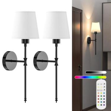 Imagem de Arandela viyawise Conjunto de 2 Recarregáveis Sem Fio RGB