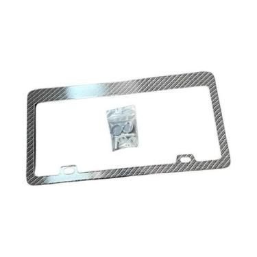Imagem de Suporte De Placa De Licença Em Liga De Carbono Preto Universal Para Fr