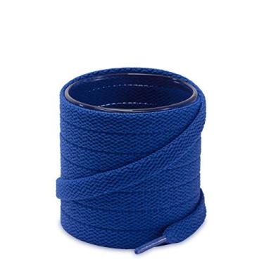 Imagem de Cadarços de sapato Shoemate cor sólida 5/16 polegadas para tênis e sapatos esportivos com 4 cadarços Aglets, 17 Royal Blue, 30"(76cm)