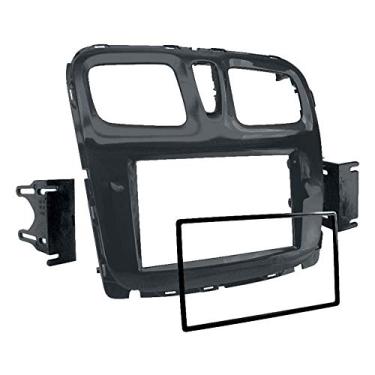 Imagem de Moldura 1 e 2 Preta Din Novum Renault Logan Sandero 2015 em Diante com Porta Objetos