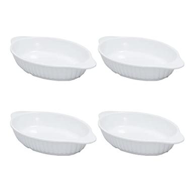 Imagem de Kit 4 Travessa Oval Grande Melamina Premium 34X20cm Servir Evento Gourmet Restaurante