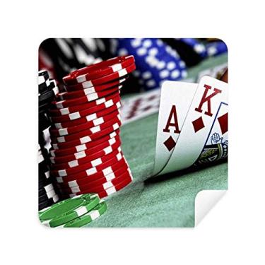 Imagem de Tecido de camurça para jogos de pôquer espalhado com fichas fotográficas, pano de limpeza, pano de limpeza, 2 peças