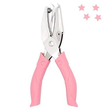 Imagem de Jeemiter Furadores de papel portátil de metal em forma de estrela de 0,6 cm com cabo macio para etiquetas, bilhetes de roupas