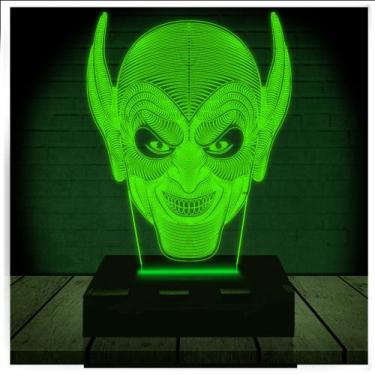 Imagem de Luminária Led Abajur  3D  Duende Verde Homem Aranha  16 Cores + Contro
