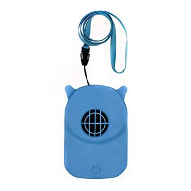 Imagem de Ventilador de mesa portátil Mini USB Pode ser pendurado no pescoço para home office silencioso USB Fan I Fan, azul