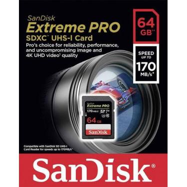Imagem de Cartão De Memória Sdxc 64Gb Sandisk Extreme Pro 170Mb/S