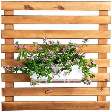 Imagem de Treliça Rústica de Madeira Raiz Vasos Madeira Tratada para Horta e Floreira Vertical 80x80