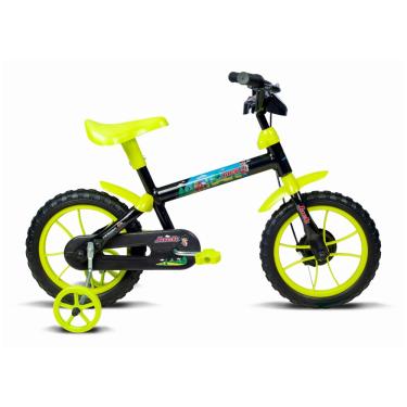 Imagem de Bicicleta Infantil Aro 12 Jack Preto com Verde Limão- Verden Bikes Ref.10472