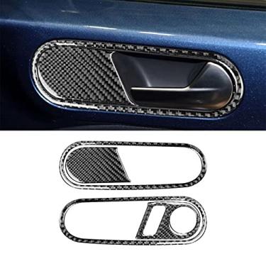 Imagem de JEZOE Fibra de carbono maçaneta da porta interna tigela decoração tampa decalque adesivo, para VW Beetle 2012-2019 acessórios interiores do carro