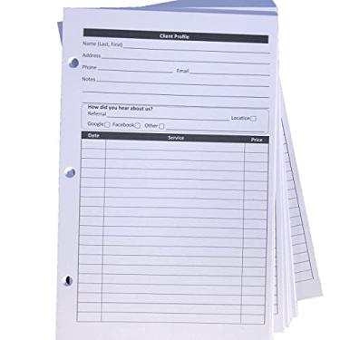 Imagem de Cartões fichários de perfil de cliente para pequenas empresas (pacote com 100, 14 x 21 cm) Livro de registro de clientes para registrar pedidos de vendas, tíquetes de trabalho e informações do cliente