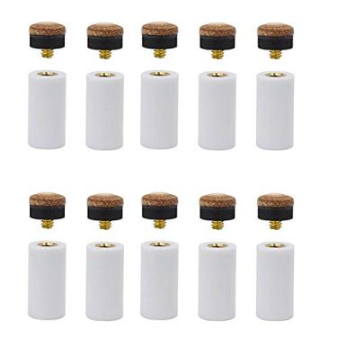 Imagem de mollensiuer Kit de substituição de pontas de taco de bilhar de 13 mm com ponteiras de substituição de ponteiras de taco de bilhar de 13 mm (pontas de bastão de sinuca vermelhas)