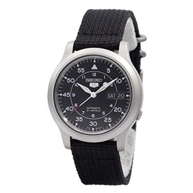 Imagem de Seiko SNK809K2 Relógio masculino de aço inoxidável Seiko 5 militar automático, Prata, Relógio automático