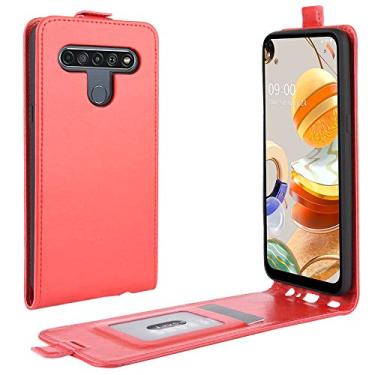 Imagem de HONGYAN Capa de telefone Para LG K61 R64 Texture Single Vertical Flip Capa de Proteção em Couro com Slots para Cartões e Moldura para Fotos Capa protetora