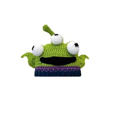 Imagem de WOULDWIN Chapéu Engraçado Shrek de Feito à Mão Unissex Engraçado Chapéu de Malha Halloween Cosplay Prop-4